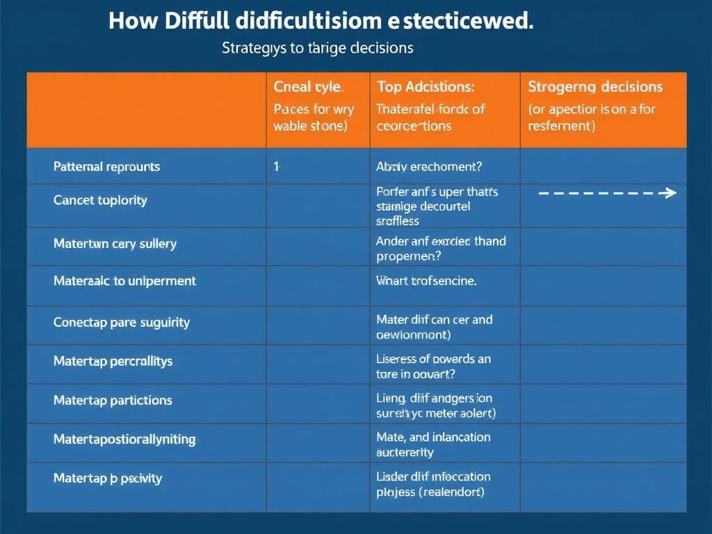Toma de Decisiones Difíciles: Guía para Líderes. Tabla de estrategias y herramientas para diferentes tipos de decisiones Toma de Decisiones Difíciles: Guía para Líderes. Tabla de estrategias y herramientas para diferentes tipos de decisiones